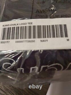 100 % Authentic Supreme KAWS Chalk Box Logo Tee Black Size Medium Brand New