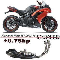 2012-16 Kawasaki Ninja 650 ER6N ER6F EX6 CS Racing Full Exhaust +dB Killer