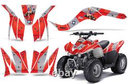 ATV Graphics kit Decal for Kawasaki KFX50 and KFX90 2007-2016 T-Bomber Red