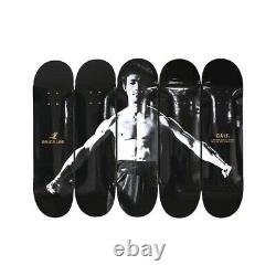 BAIT x Bruce Lee Skateboard Set of 5 Black Brand New Limited 100 Supreme Kaws