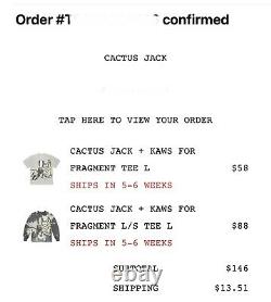 Cactus Jack + Kaws For Fragment Tee Order Confirmed