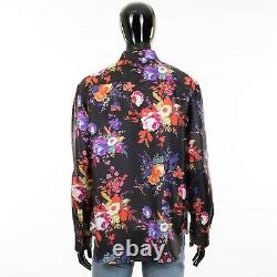 DIOR HOMME x KAWS 1150$ Shirt In Black Silk With'Bouquet De Fleurs Dior' Print