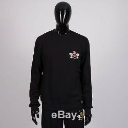DIOR x KAWS 1050$ Sweatshirt In Black Cotton With Jeweled Bee Embroidery