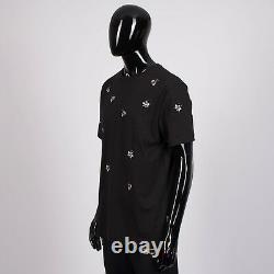DIOR x KAWS 890$ Crewneck Tshirt In Black Cotton With All Over Bee Embroidery