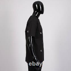 DIOR x KAWS 890$ Crewneck Tshirt In Black Cotton With All Over Bee Embroidery