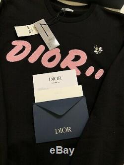 Dior X Kaws Kim Jones Black Bees Logo Sweatshirt Mens Large
