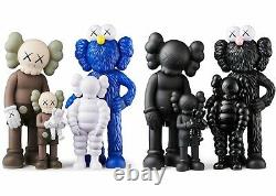 KAWS Family Figure BOTH Brown/Blue/White and Black Sets In Hand