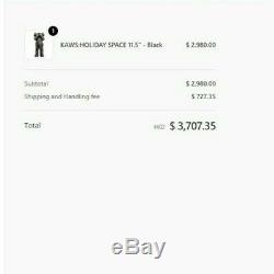 KAWS HOLIDAY SPACE 11.5 BLACK Confirmed Order SOLD OUT 100%Trusted Seller