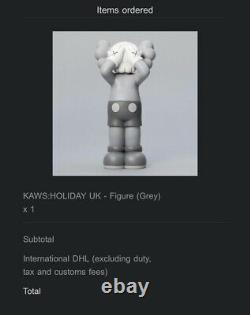 KAWS HOLIDAY UK Figure (Grey) Authentic IN HAND BRAND NEW