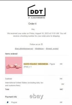 KAWS Holiday Indonesia 11.5 Figure Pink SOLD OUT