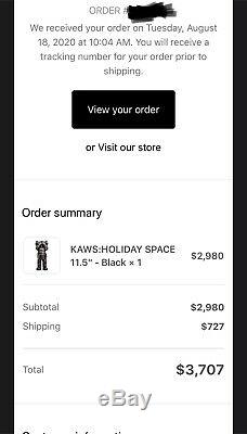 KAWS Holiday Space BLACK CONFIRMED ORDER