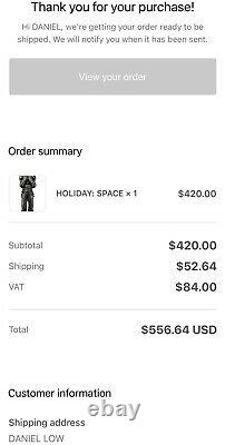 KAWS Holiday Space Figure Black CONFIRMED ORDER