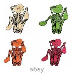 KAWS Skeleton Set of 4 Bone Orange Pink Green Halloween Fortnite Chum Companion