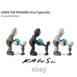 KAWS The Promise companions Set of 3 Brown, Grey & Black NY IN HAND SHIP WW