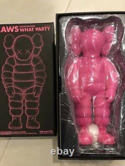 KAWS What Party Vinyl Figure PINK In Hands Ready to Fast Ship