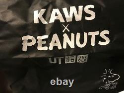 KAWS x UNIQLO 2017 Peanuts Snoopy Plush Toy BLACK Large + Small Set of 2 withbag