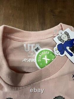 KAWS x Uniqlo Companion Tee Pink Shirt Brand New Sealed US Size XS
