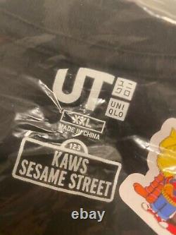 KAWS x Uniqlo x Sesame Street Companion Trash Can Outline Tee BRAND NEW XXL 2XL