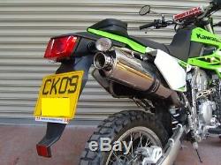 Kawasaki KLX250S 2009' -2014' Stainless Oval Road Legal Motorbike Exhaust Can