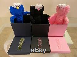 Kaws Bff Plush Blue & Black & Pink 3 Limited Figures 100% Verified Authentic New