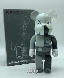 Kaws Medicom Toy Be@rbrick 400% & 100% Companion Bear Brick Grey Gray Authentic
