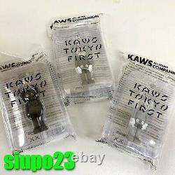 Kaws Tokyo First Companion Keyholder Keychain Brown, Gray & Black Set of 3pcs