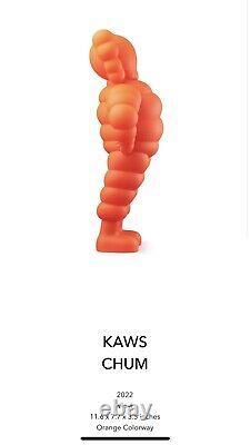 Kaws Vinyl Figure Chum 20th Anniversary Collectible Orange Brand New in Hand