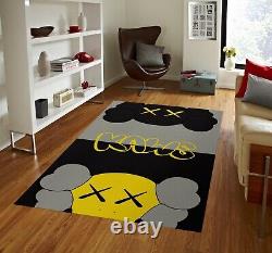 Kaws rug, kaws figure, kaws decor, kaws carpet, kaws print, grey rug, area rug