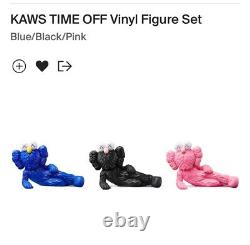 Kaws time off- full set- pink/blue/black- brand new in box