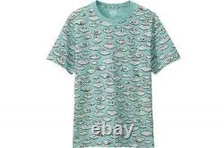 Kaws x Uniqlo UT 2016 Short Sleeve Graphic T-Shirt All Over Clouds Blue Green M