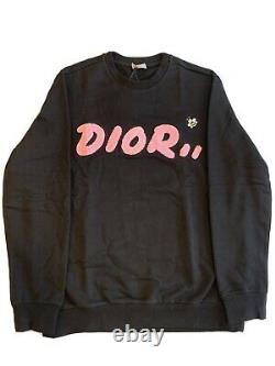 NEW Dior x KAWS Crewneck Sweatshirt Black Size Large