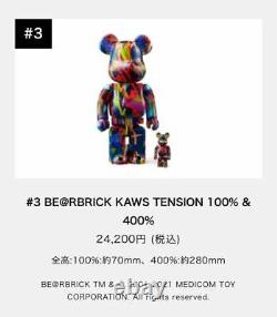New Unopened KAWS TOKYO FIRST BEARBRICK KAWS TENSION 100 400 Barebrick Cow