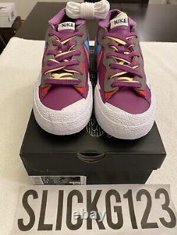 Nike Blazer Low Sacai KAWS Purple Dusk Size 9.5 DS Brand New with Receipt