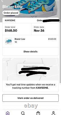 Nike Blazer Low Sacai x KAWS Neptune Blue Order Confirmed Size 10