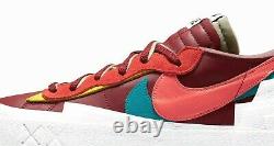 Nike Blazer Low Sacai x KAWS Neptune Red IN HAND Men's Size 13