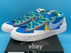 Nike Blazer Low x KAWS x Sacai Neptune Blue 2021 DM7901-400 Brand New DS