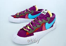 Nike Blazer Low x Sacai x KAWS Purple Dusk DM7901-500 Men's Size 6.5