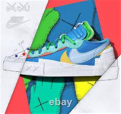 Nike Blazer Low x Sacai x Kaws Neptune Blue DM7901-400 Size 8-11 NEW