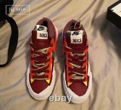 Nike Blazer X Sacai X KAWS Team Red Size 4.5 DM7901-600