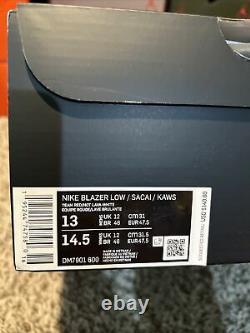 Nike KAWS Sacai Blazer Low Red Size 13 Men DM7901-600 CONFIRMED ORDER
