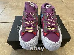 Nike x Sacai x Kaws Blazer Low Purple Dusk DM7901-500 Size 13