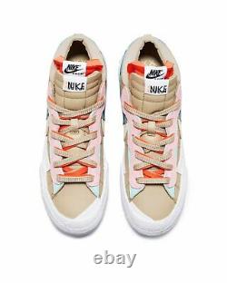Nike x sacai x KAWS Blazer Low XX Reed Tan Orange Pink Blue Men's 9.5 CONFIRMED