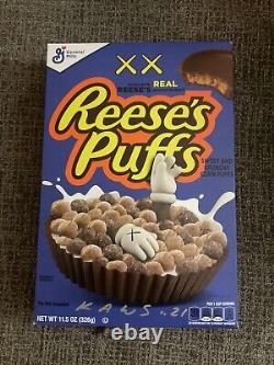 SIGNED BY KAWS Limited Edition Rare Blue Kaws Reeses Puffs Cereal Box