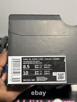 Size 8.5 Nike Blazer Low x KAWS x sacai Team Red 2021 Brand New, Open Box
