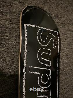 Supreme Kaws Chalk Logo Skateboard Deck Black BRAND NEW White SS21