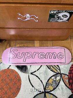 Supreme Kaws Chalk Logo Skateboard Deck Pink Ss21 Brand New