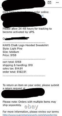 Supreme X Kaws Chalk Box Logo Hoodie Sweatshirt Light Pine Green SZ M IN HAND