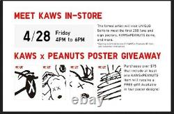 UNIQLO UT KAWS x PEANUTS SNOOPY POSTER XX SEALED NEW 100% AUTHENTIC COMPLETE SET